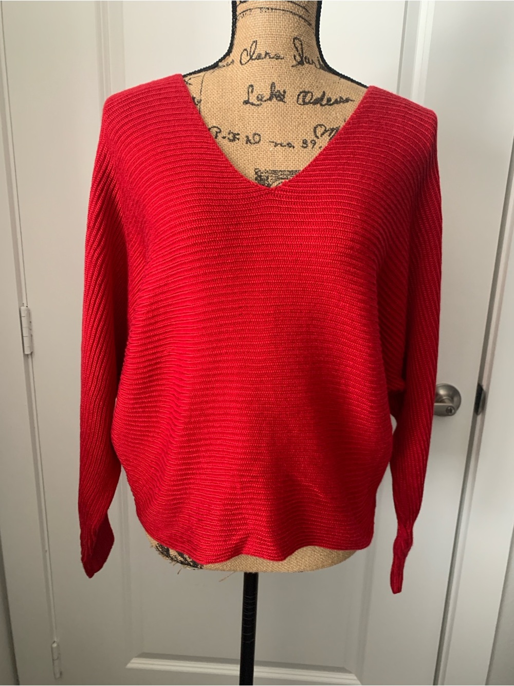 Lauren Ralph Lauren Red Knit Sweater Size L
